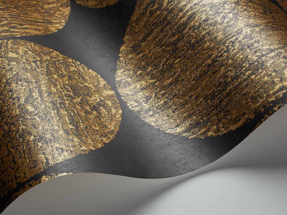 Luna Wallpaper - Metallic Gold on Charcoal - 69/5119 - Cole & Son - Premier Wallcovering