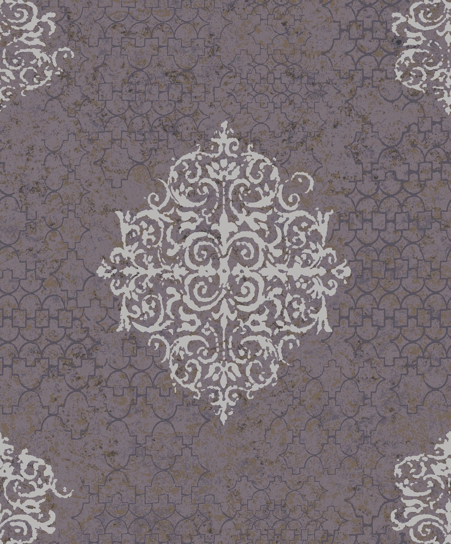 Lustre Damask Mottled Wallpaper - Purple Lilac - Galerie - CM2481 - Premier Wallcovering