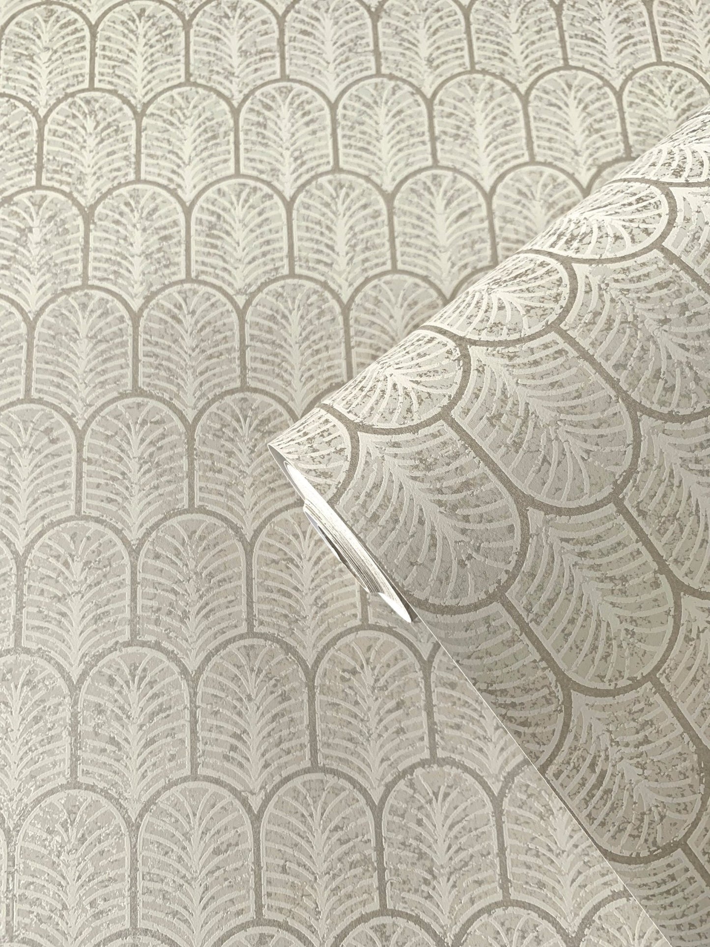 Lustre Geo Arch Wallpaper - Dark Cream - Galerie - F - VL6003 - Premier Wallcovering