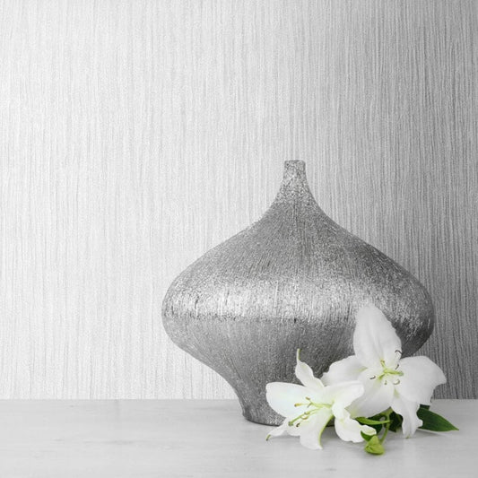 Lustre Texture Pearlescent Wallpaper - White - Muriva - 114920 - Premier Wallcovering