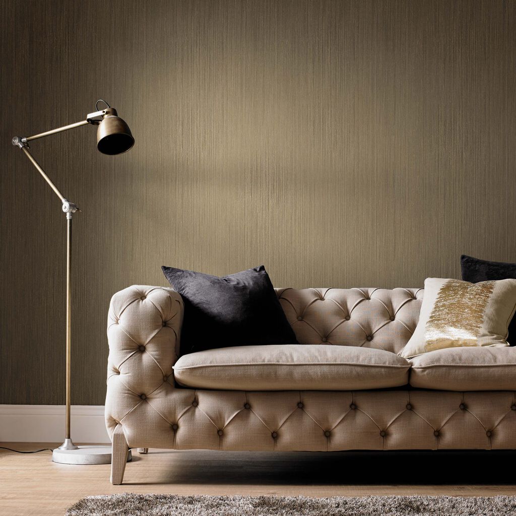 Lustre Wallpaper - Gold - Graham & Brown - 115249 - Premier Wallcovering