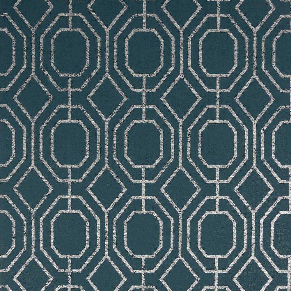 Luxe Geo Wallpaper - Teal - Superfresco Easy - 115933 - Premier Wallcovering