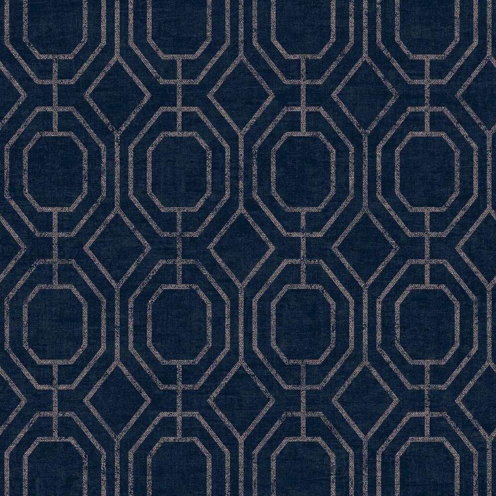 Luxe Geo Wallpaper - Navy - Superfresco Easy - 115935 - Premier Wallcovering