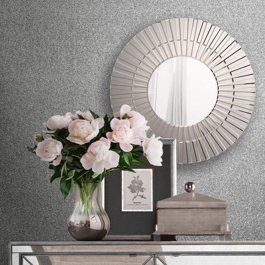 Luxe Plain Texture Metallic Glitter Wallpaper - Silver - Lipsy London - 144810 - Premier Wallcovering