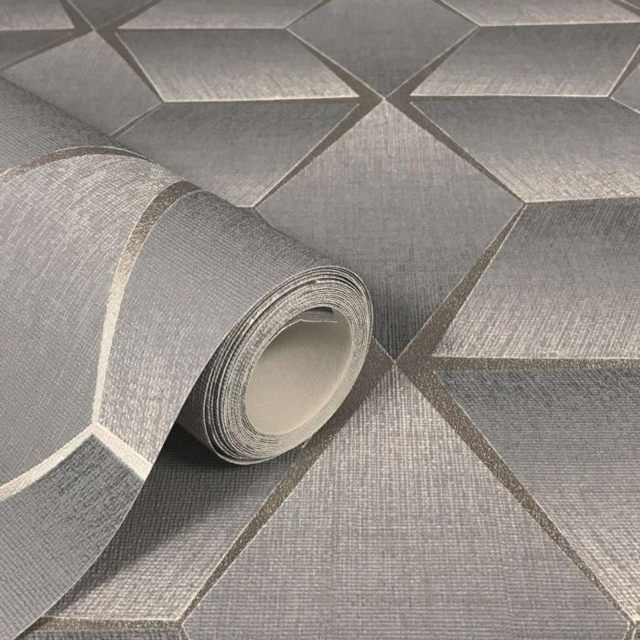 Luxor Geo Wallpaper - Grey - Rasch - 310610 - Premier Wallcovering