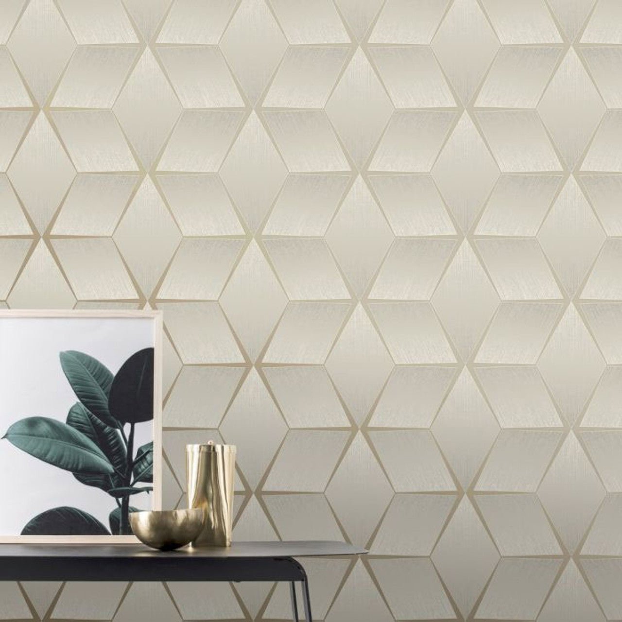 Luxor Geo Wallpaper - Taupe - Rasch - 310603 - Premier Wallcovering