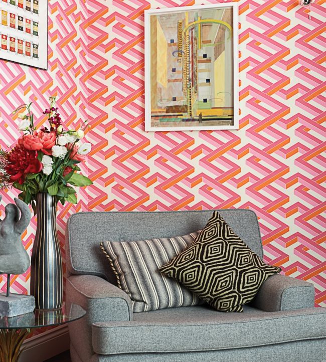Luxor Wallpaper - Metallic Bronze on Slate Grey - 105/1001 - Cole & Son - Premier Wallcovering