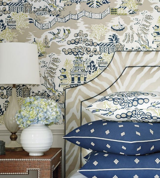 Luzon Wallpaper - Green & Raspberry - Thibaut - T36106 - Premier Wallcovering