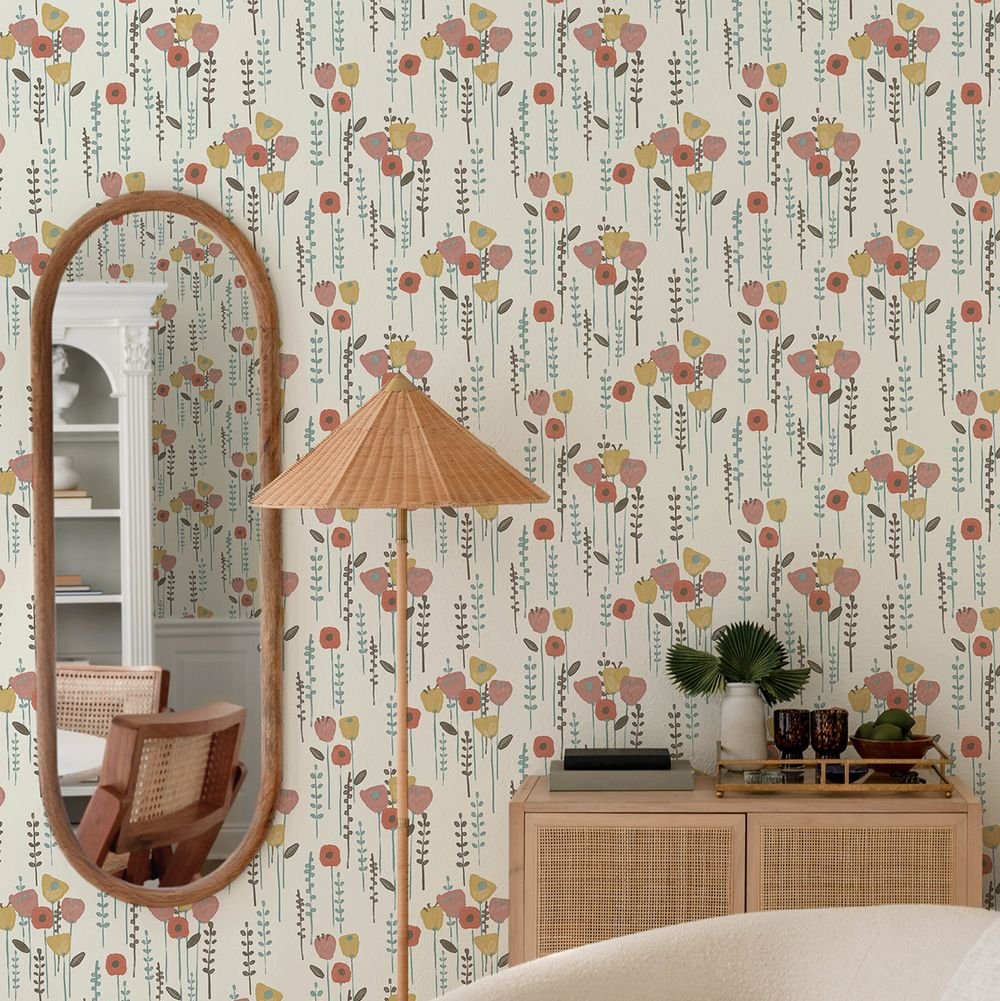Mabel Wallpaper - Coral Mustard - A Street Prints - FD27278 - Premier Wallcovering