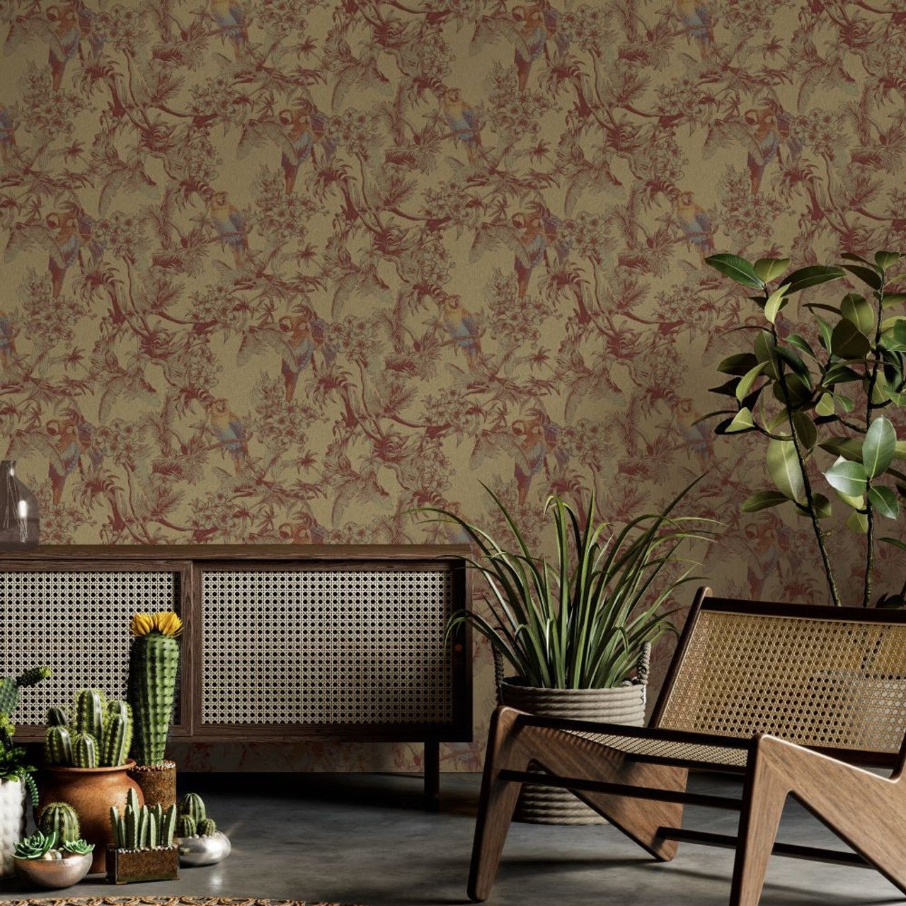 Macaw Eden Wallpaper - Bronze - Ted Baker - 13088 - Premier Wallcovering