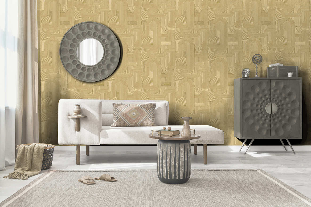 Macrame Wallpaper - Ochre - Holden Décor - 65952 - Premier Wallcovering