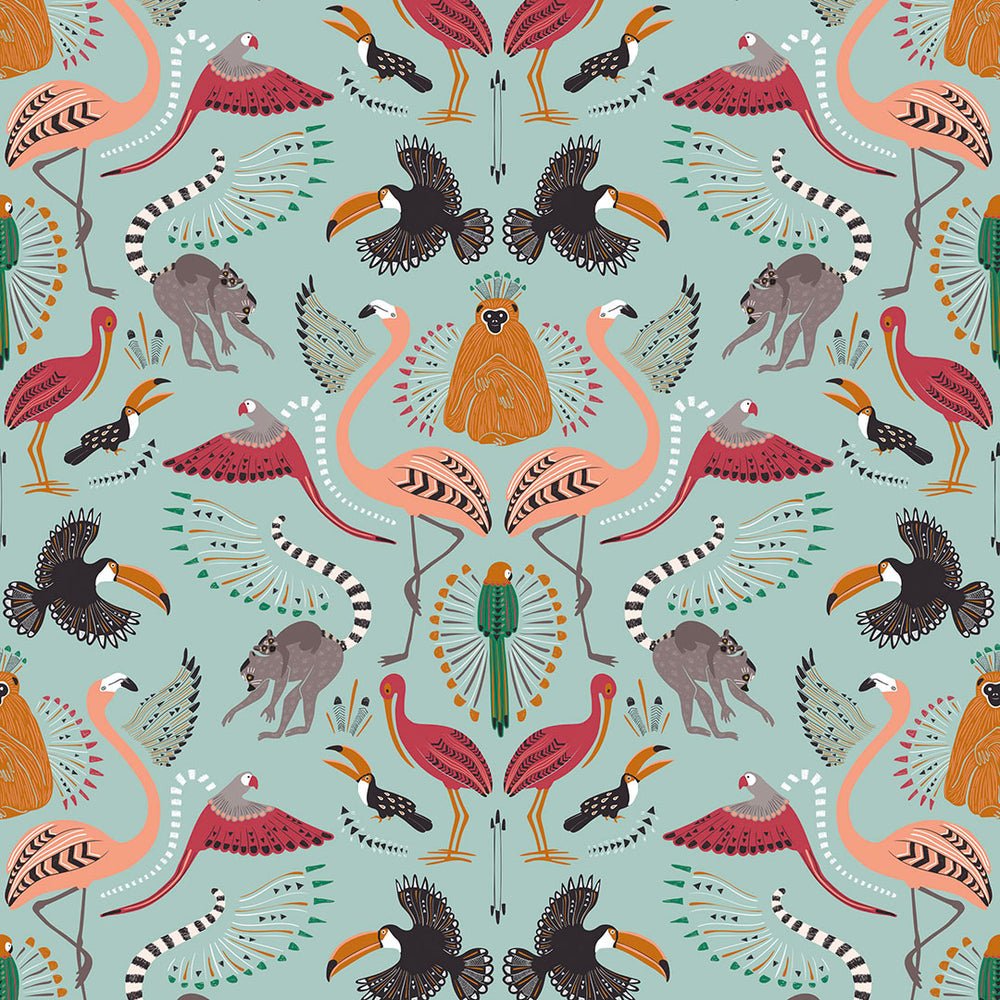 Madagascar Wallpaper - Duck Egg - Lust Home - LH900057 - Premier Wallcovering