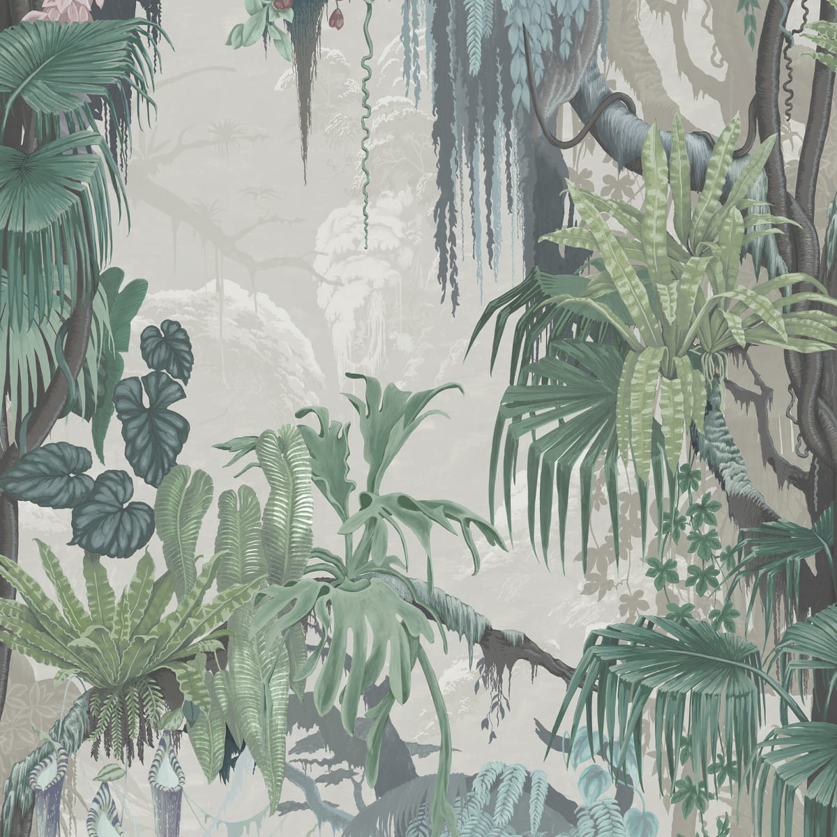 Madagascar Wallpaper - Pearl - Rebel Walls - R17492 - Premier Wallcovering