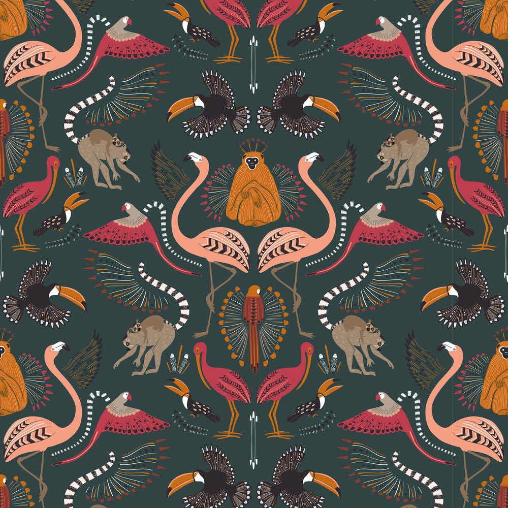 Madagascar Wallpaper - Evergreen - Lust Home - LH900070 - Premier Wallcovering