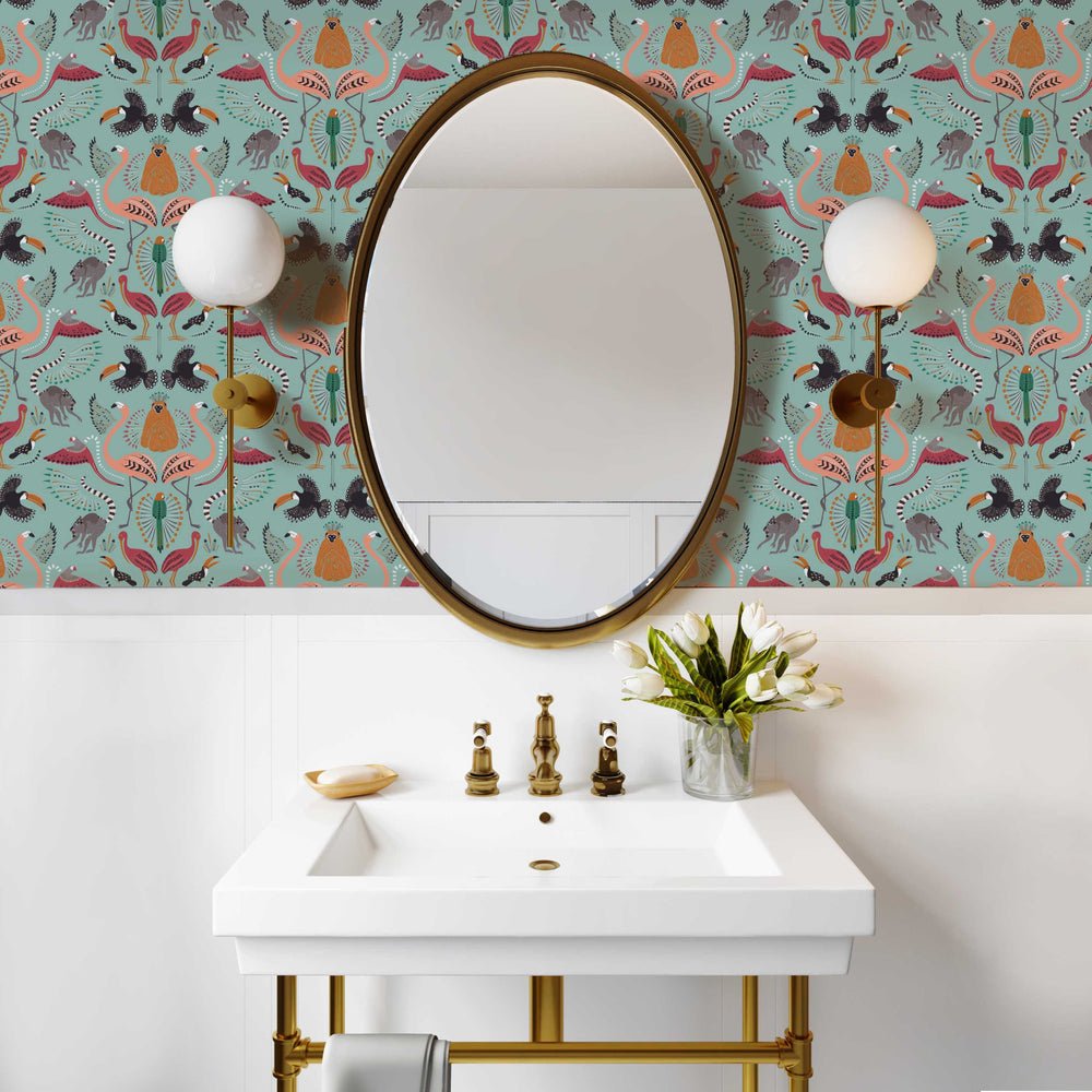 Madagascar Wallpaper - Duck Egg - Lust Home - LH900057 - Premier Wallcovering