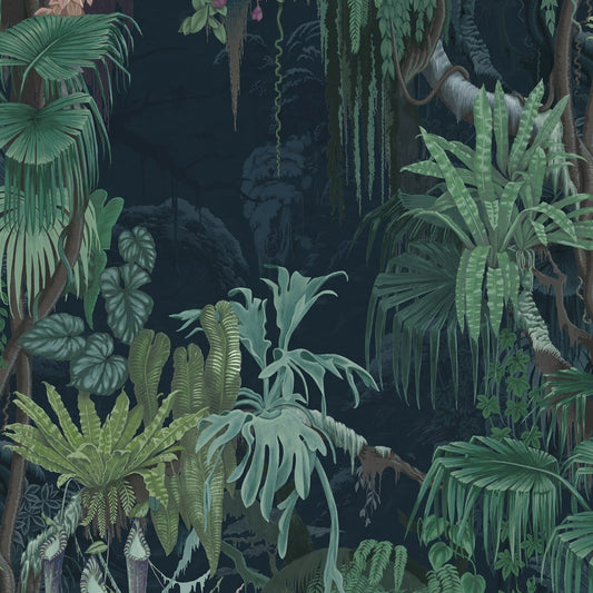 Madagascar Wallpaper - Teal - Rebel Walls - R17491 - Premier Wallcovering