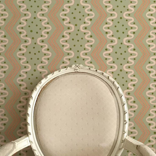 Madame Ziggle Wallpaper - Pistachio - Ottoline - W/MZ 101/5 - Premier Wallcovering