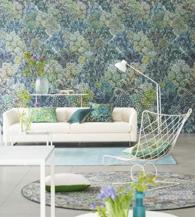 Madhya Wallpaper - Azure - PDG1135/02 - Designers Guild - Premier Wallcovering