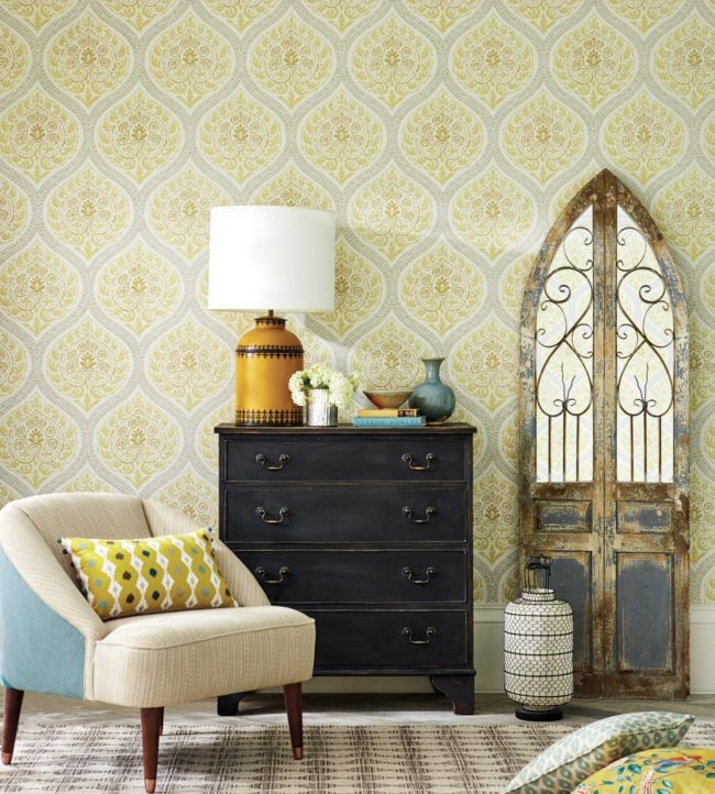Madurai Wallpaper - Lemon - DCPW216756 - Sanderson - Premier Wallcovering