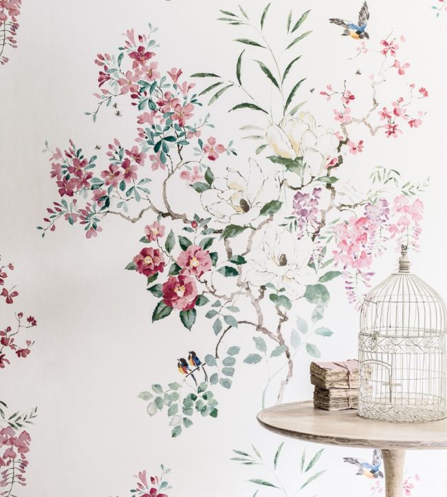 Magnolia & Blossom Panel A Wallpaper - Blossom/Leaf - DWAP216305 - Sanderson - Premier Wallcovering