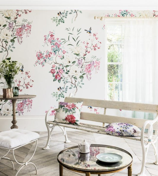 Magnolia & Blossom Panel A Wallpaper - Blossom/Leaf - DWAP216305 - Sanderson - Premier Wallcovering