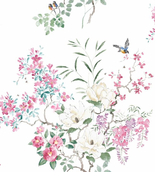 Magnolia & Blossom Panel A Wallpaper - Blossom/Leaf - DWAP216305 - Sanderson - Premier Wallcovering