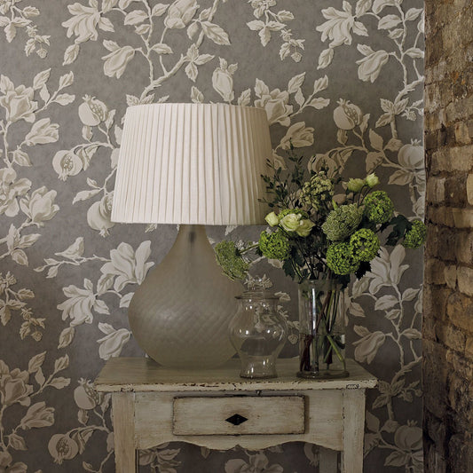 Magnolia & Pomegranate Wallpaper - Silver/Linen - DWOW215722 - Sanderson - Premier Wallcovering
