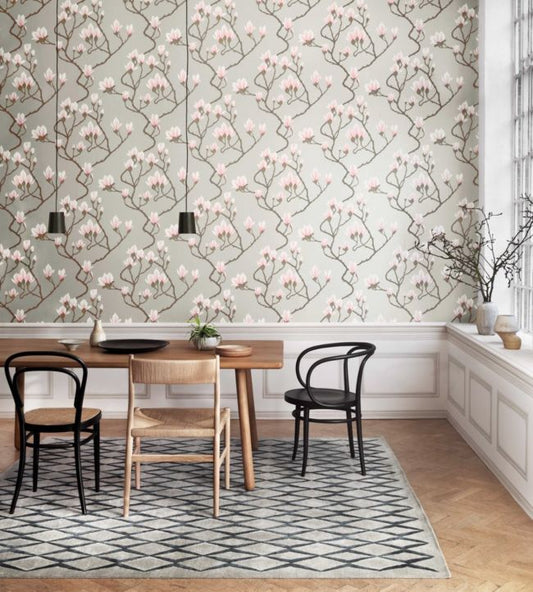 Magnolia Wallpaper - Blush Pink on Metallic Bronze - 72/3008 - Cole & Son - Premier Wallcovering