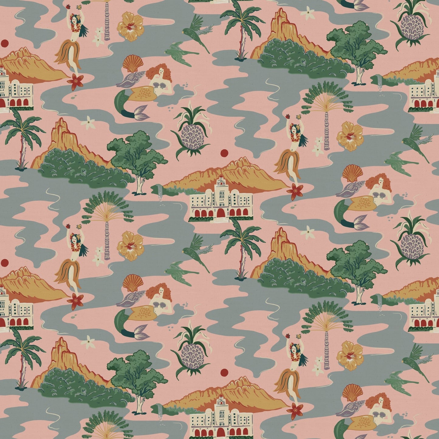 Mahalo Wallpaper - Sunset-Pink - Wear The Walls - MASP807652 - Premier Wallcovering