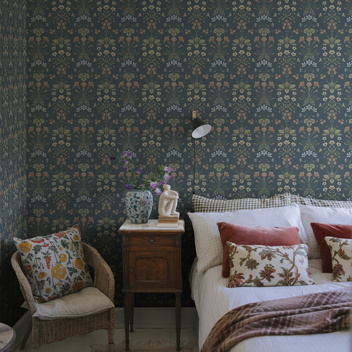 Maj Wallpaper - Midnight Blue - Sandberg - S10477 - Premier Wallcovering