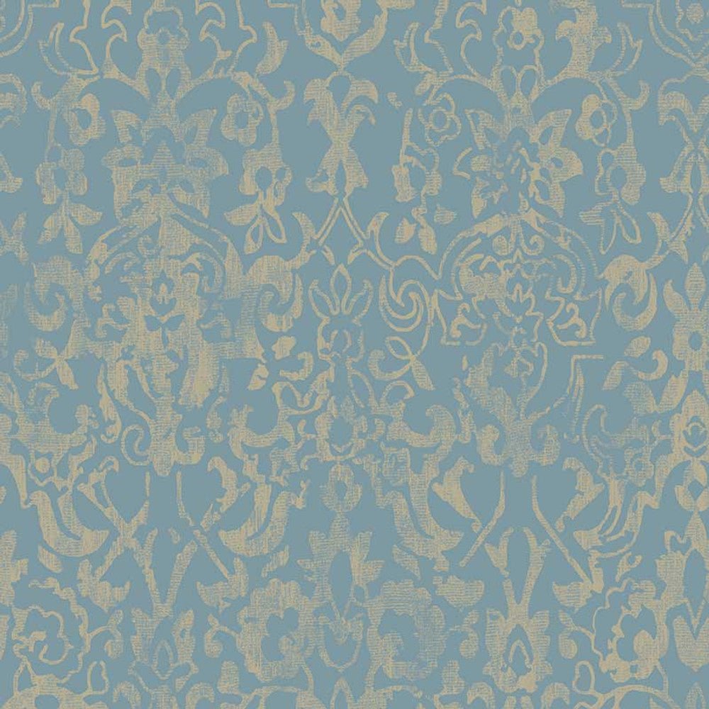Majestic Damask Wallpaper - Blue - Next - 121305 - Premier Wallcovering