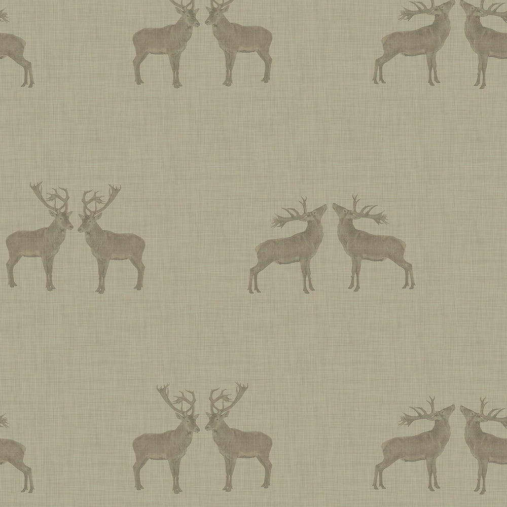 Majestic Stag Wallpaper - Warm Grey - LAN100250 - Lucie Annabel - Premier Wallcovering