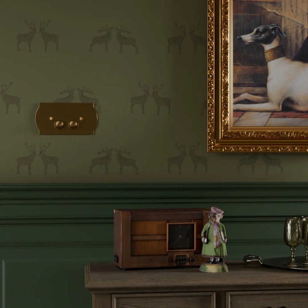 Majestic Stag Wallpaper - Gentleman Green - LAN100252 - Lucie Annabel - Premier Wallcovering