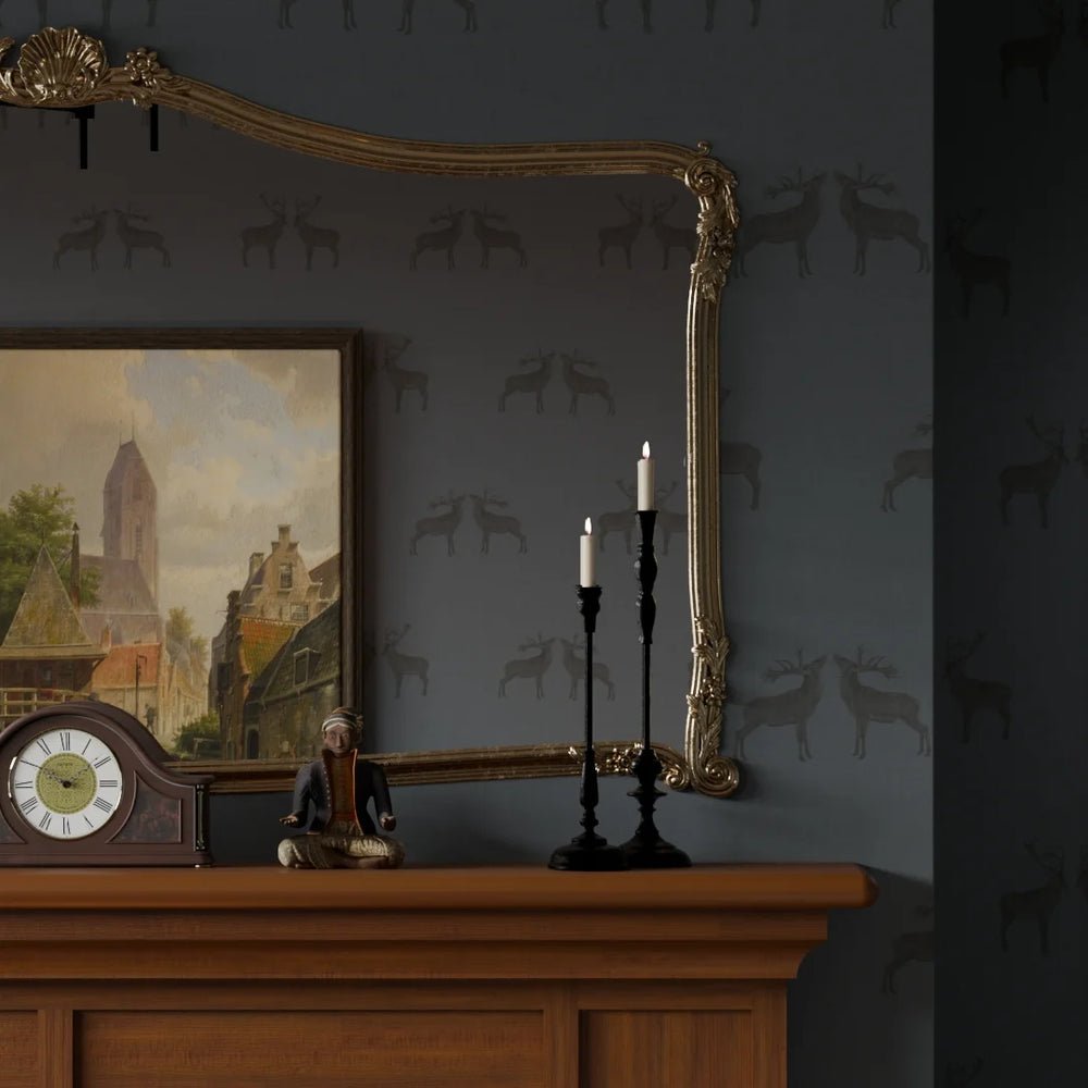 Majestic Stag Wallpaper - Oxford Blue - LAN100251 - Lucie Annabel - Premier Wallcovering