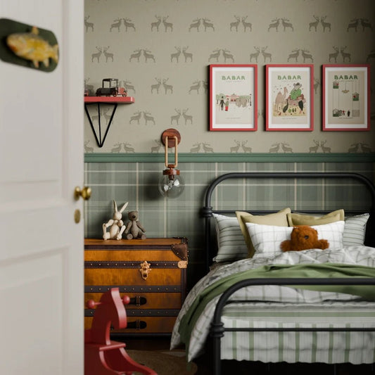 Majestic Stag Wallpaper - Warm Grey - LAN100250 - Lucie Annabel - Premier Wallcovering