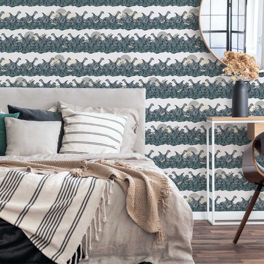 Making Waves Wallpaper - Sea Grey - Lust Home - LH900068 - Premier Wallcovering