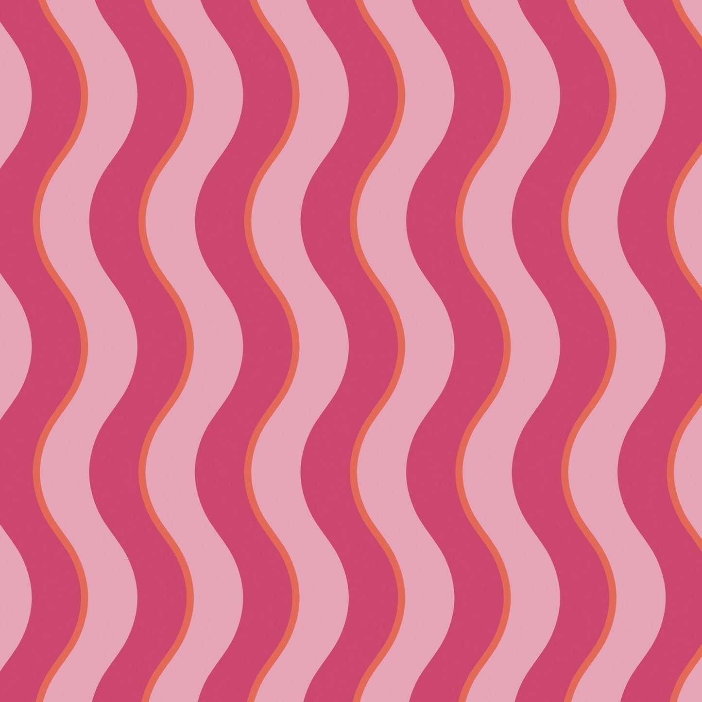 Making Waves Wallpaper - Raspberry & Tangerine - Envy - 122371 - Premier Wallcovering