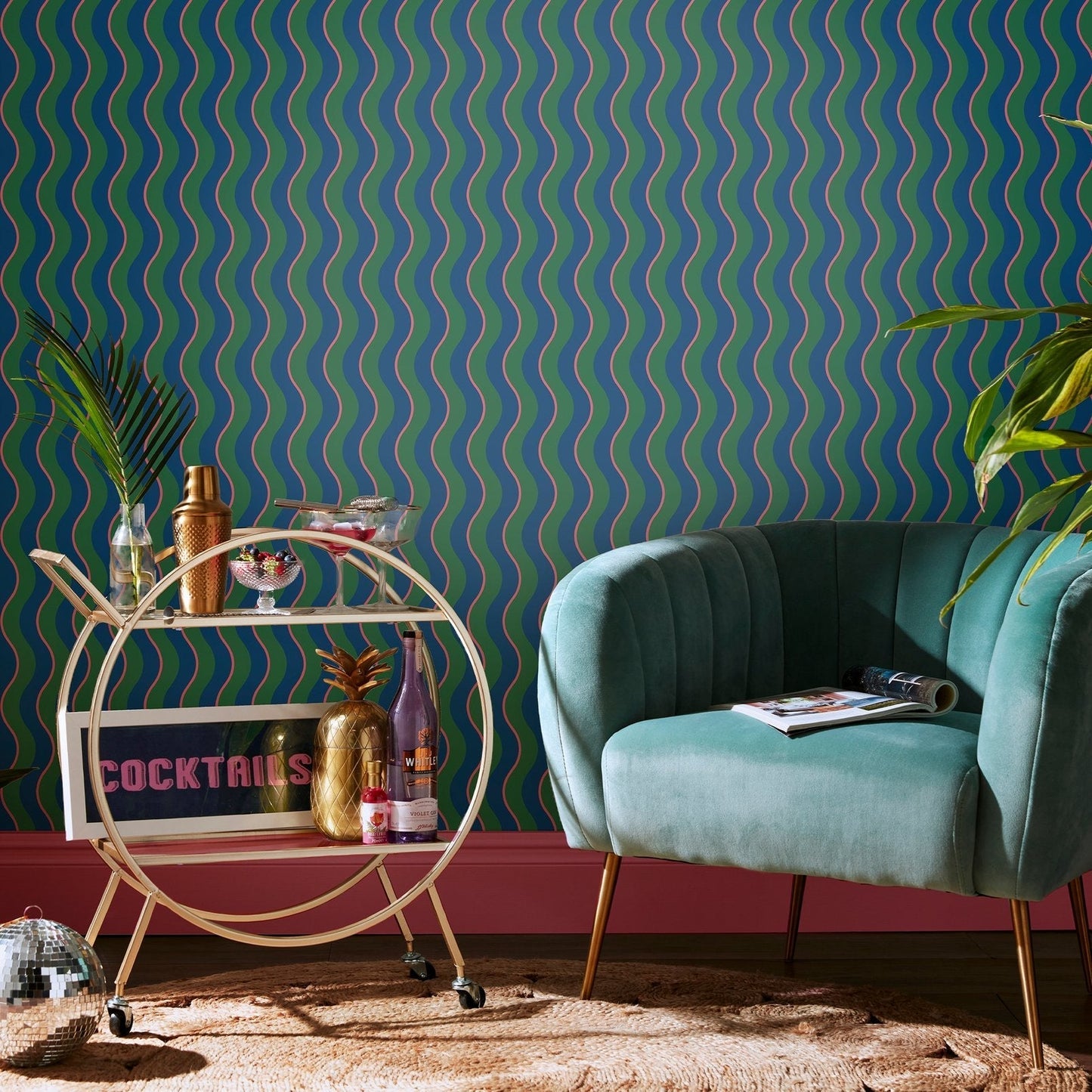 Making Waves Wallpaper - Neon Nights - Envy - 122372 - Premier Wallcovering