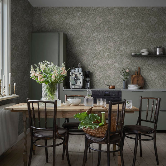 Malin Wallpaper - Sage Green - Sandberg - 225-28 - Premier Wallcovering