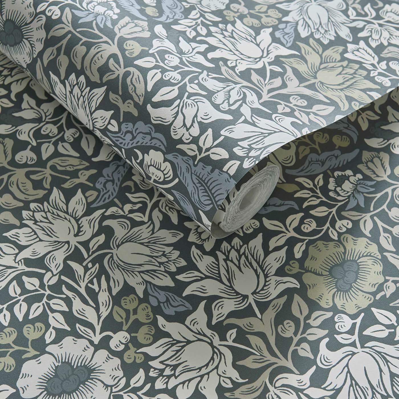 Mallow Wallpaper - Slate/Dove - Clarke & Clarke - W0173/01 - Premier Wallcovering
