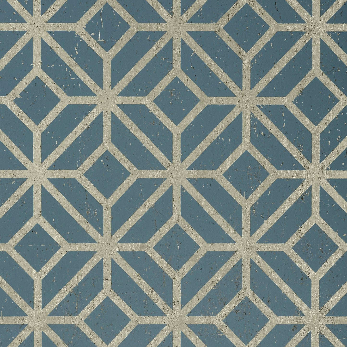 Mamora Trellis Cork Wallpaper - Mineral on Metallic Pewter - Thibaut - T10415 - Premier Wallcovering