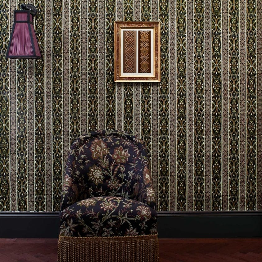Mamounia Wallpaper - Moss - Green / Black - House of Hackney - 1 - WA - MAM - DI - MOS - XXX - Premier Wallcovering
