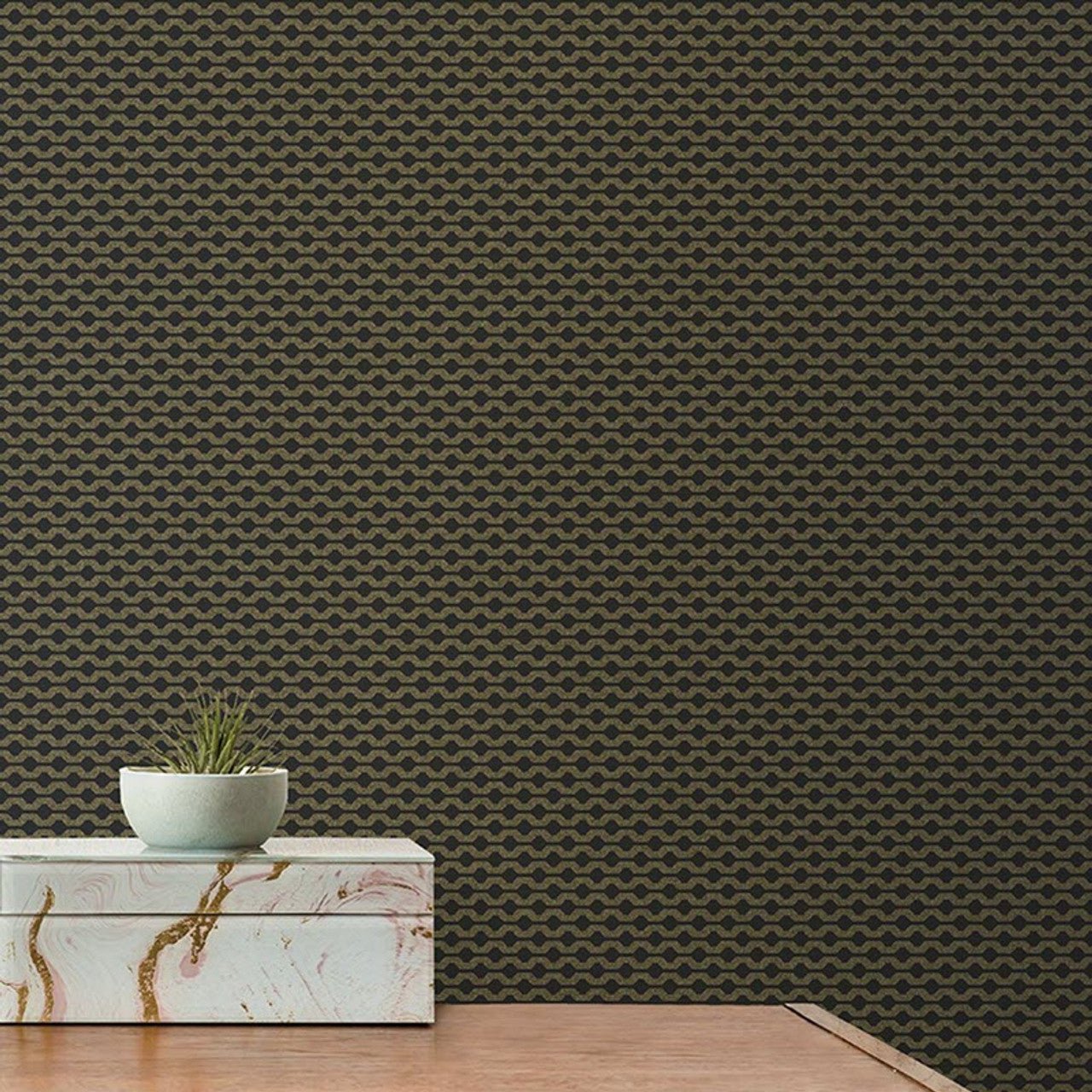 Mano Fantasia Wallpaper - Dark Brown/Black/Gold - Ted Baker - 12711 - Premier Wallcovering