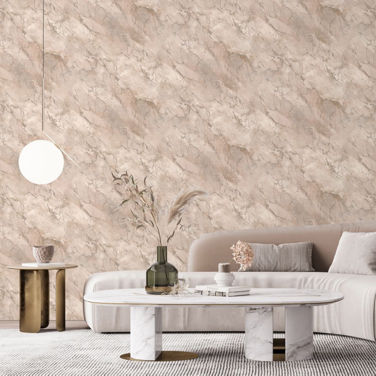 Marble Wallpaper - Blush - Belgravia - 6163 - Premier Wallcovering