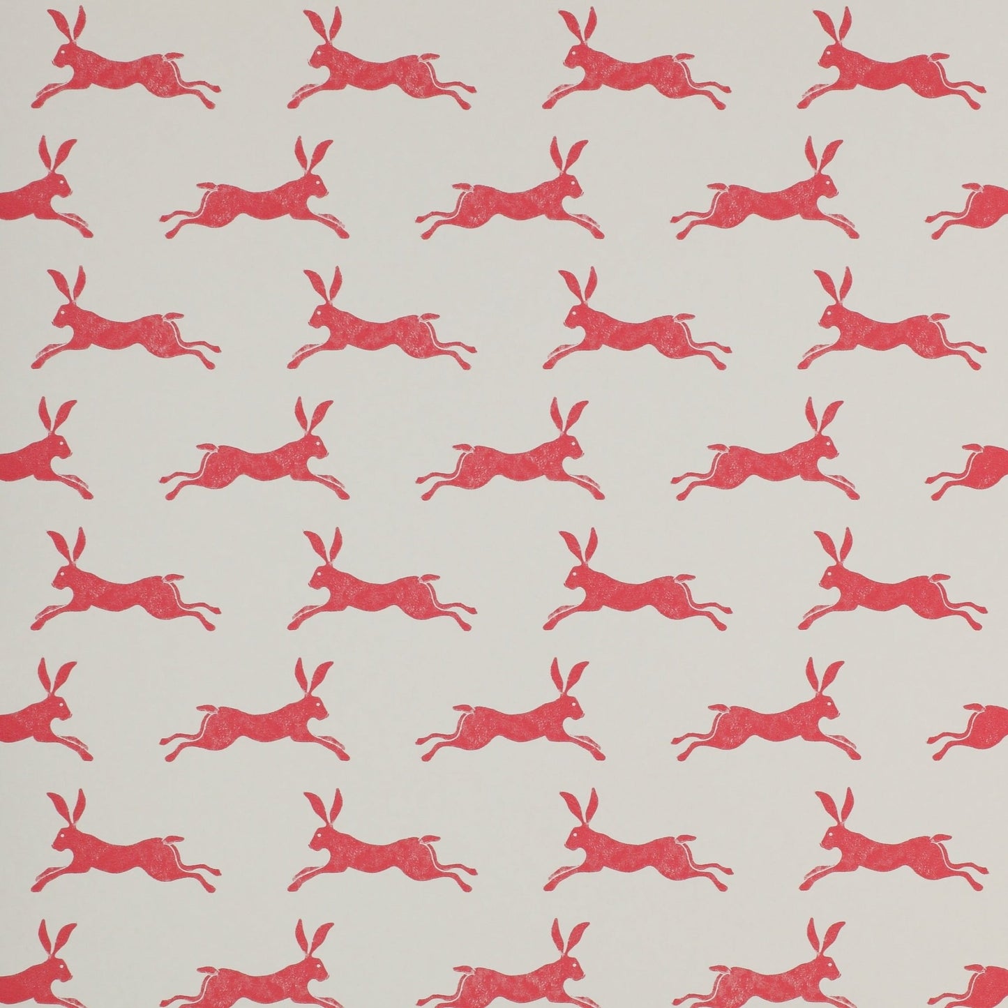 March Hare Wallpaper - Red - J135W - 01 - Jane Churchill - Premier Wallcovering