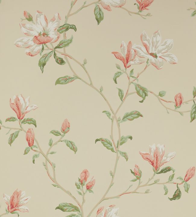 Marchwood Wallpaper - Coral/Sage - Colefax & Fowler - 07976/09 - Premier Wallcovering