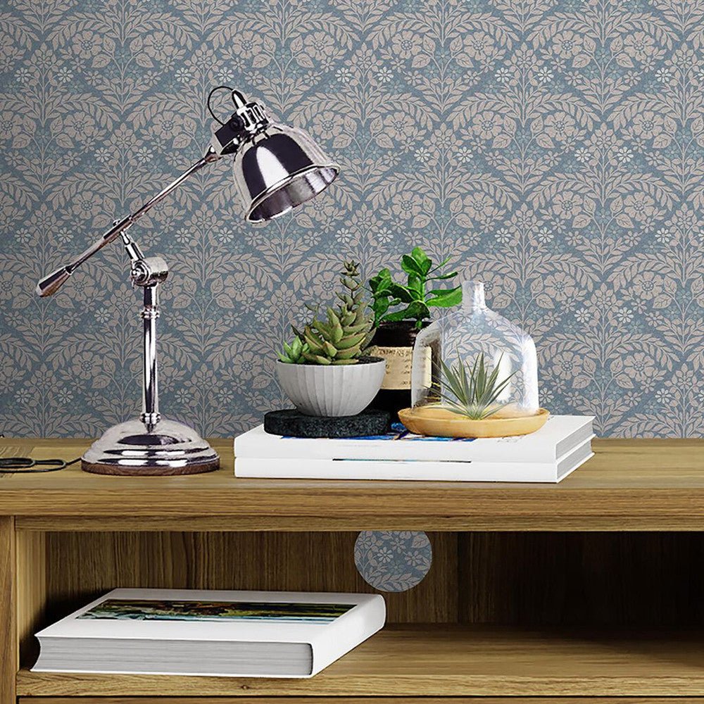 Margam Wallpaper - Newport Blue - Laura Ashley - 118489 - Premier Wallcovering