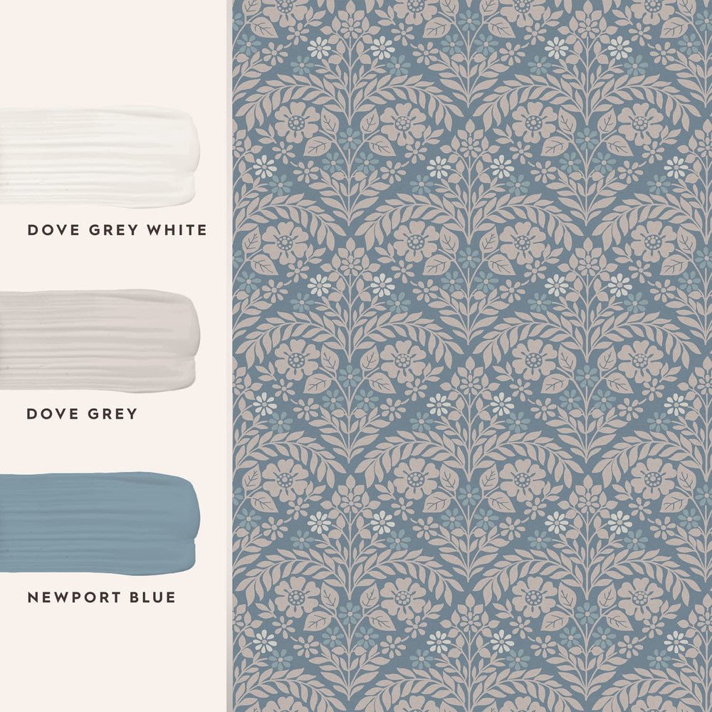 Margam Wallpaper - Newport Blue - Laura Ashley - 118489 - Premier Wallcovering