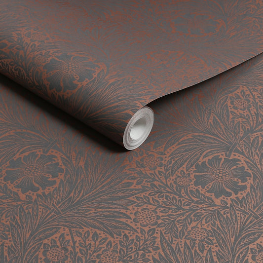Marigold Fibrous Wallpaper - Charcoal - 124254 - William Morris AH - Premier Wallcovering