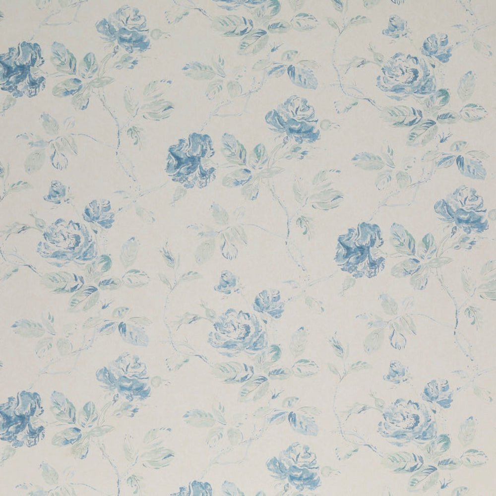 Marlow Wallpaper - Blue / Mint On Cream - Blithfield - 980-07 - Premier Wallcovering